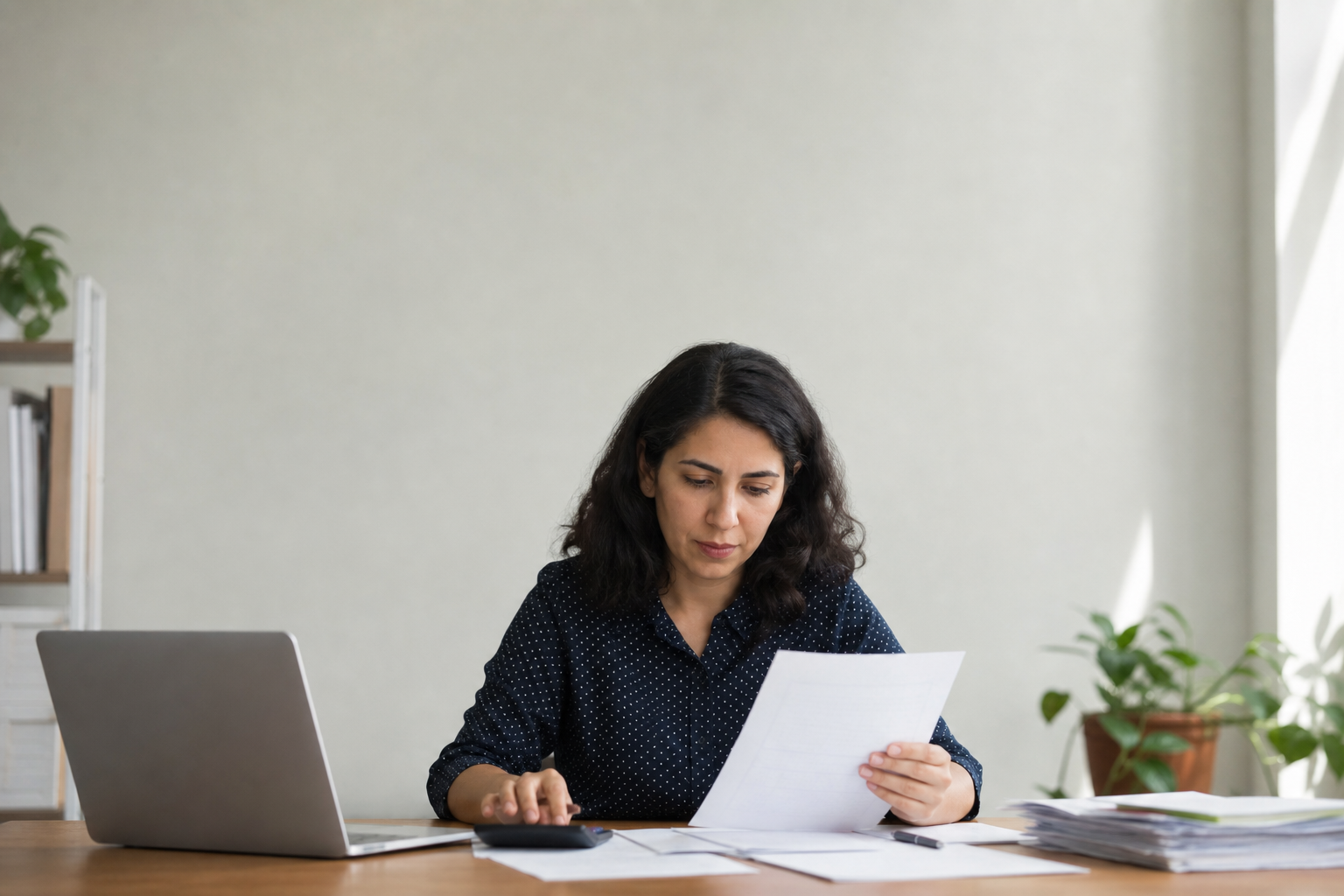 Researcher reviewing grant documents at a desk